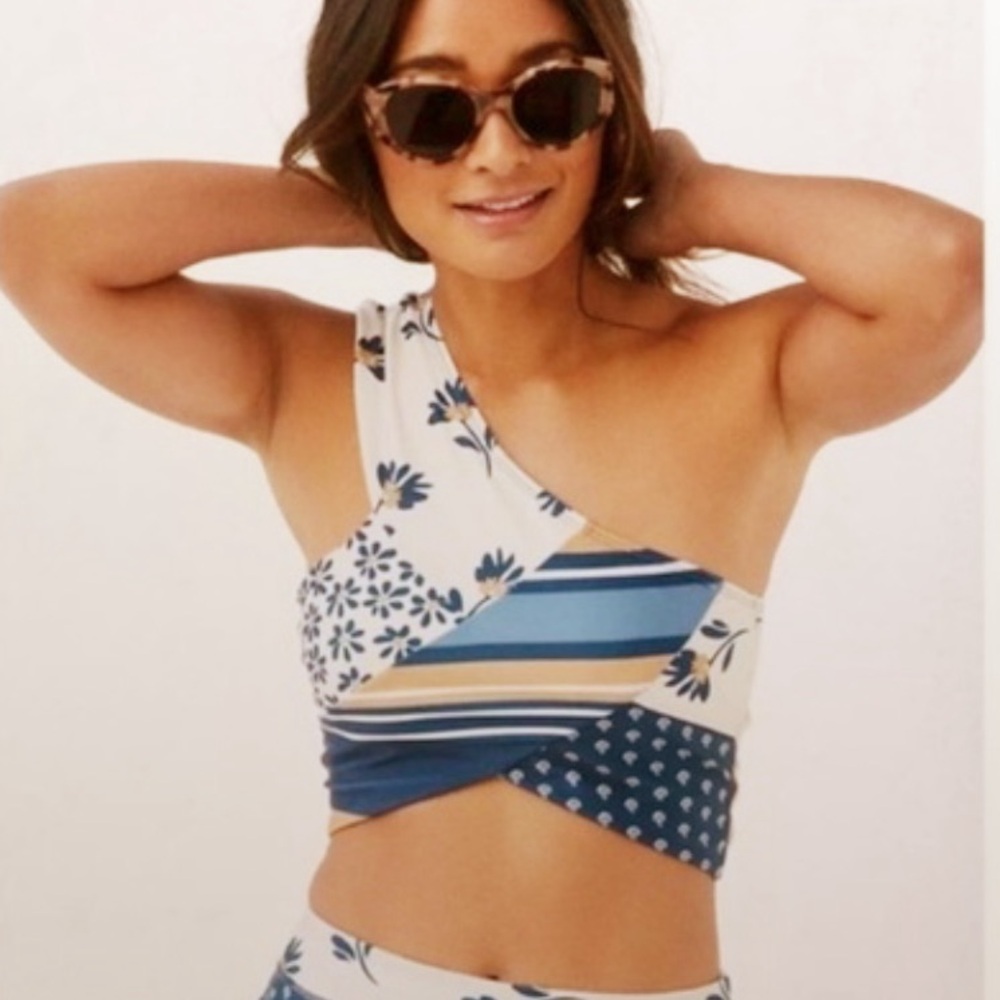Nani Swimwear Safari Patchwork Crop Top With Floral & geometric patterns Size XS